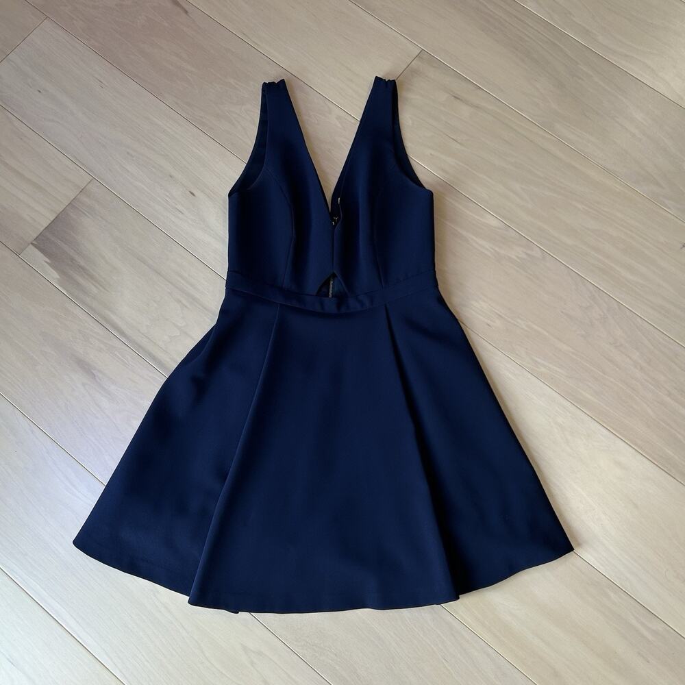 Alice + Olivia Nina Sleeveless Fit Flare Mini Dress Blue Women’s 6